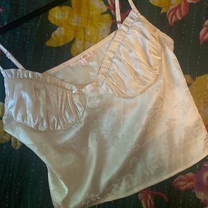 Silk Crop Top Tank Top. Beautiful detail, delicate design.